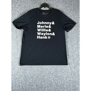Project 615 Mens Outlaw Country Legends Graphic T-Shirt Black XL Johnny & Willie